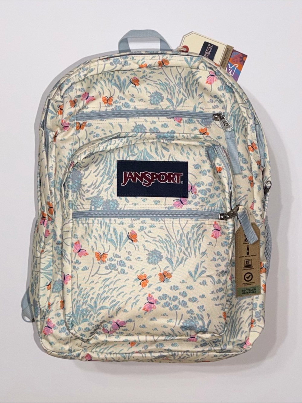 JanSport Big Student Fluttering Fields Floral Botanical Laptop Backpack-New